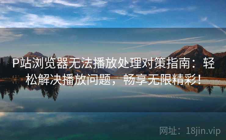 P站浏览器无法播放处理对策指南：轻松解决播放问题，畅享无限精彩！