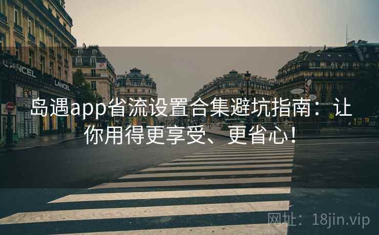 岛遇app省流设置合集避坑指南：让你用得更享受、更省心！