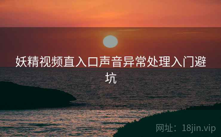 妖精视频直入口声音异常处理入门避坑