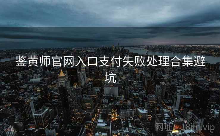 鉴黄师官网入口支付失败处理合集避坑