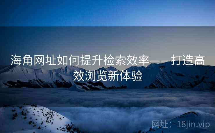 海角网址如何提升检索效率——打造高效浏览新体验