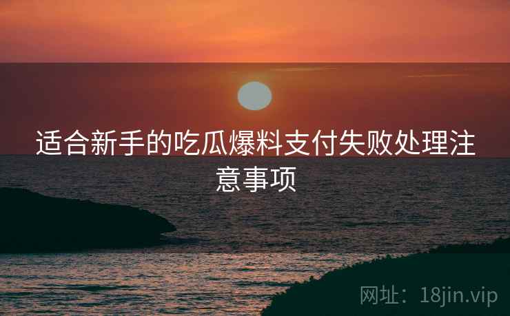 适合新手的吃瓜爆料支付失败处理注意事项